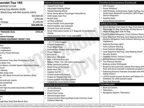 Used 2025 Chevrolet Trax RS w/ Sunroof Package image 47