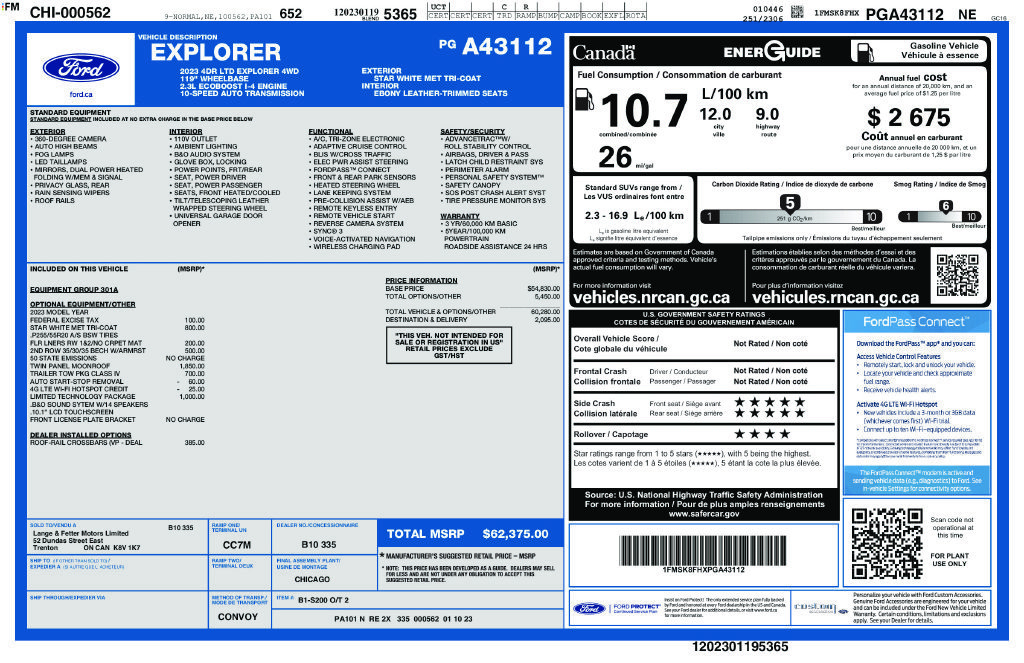 Used 2023 Ford Explorer Limited w/ Limited Technology Package AWD/4WD image 10
