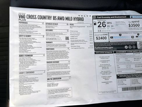 New 2026 Volvo V60 B5 Cross Country Plus w/ Climate Package image 36