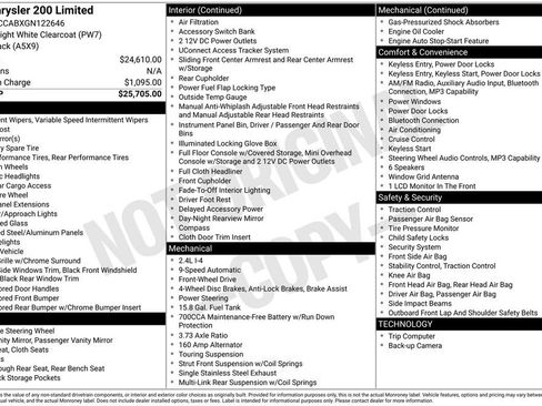 Used 2016 Chrysler 200 Limited FWD image 2