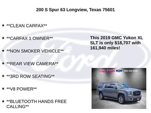 Used 2019 GMC Yukon XL SLT w/ HD Trailering Package RWD image 5
