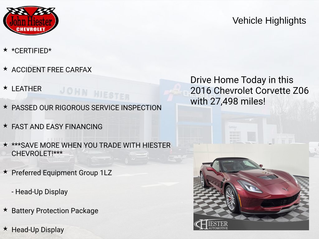 Certified 2016 Chevrolet Corvette Z06 w/ Battery Protection Package RWD image 6