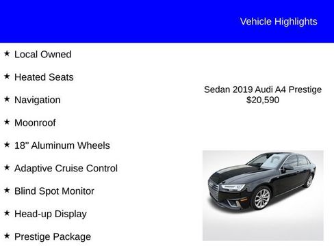 Used 2019 Audi A4 2.0T Prestige w/ Prestige Package AWD/4WD image 2