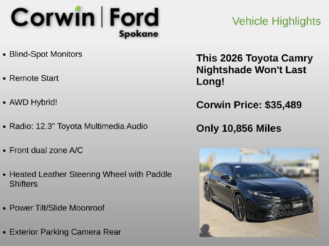 Used 2026 Toyota Camry Hybrid w/ Multimedia Upgrade Package AWD/4WD image 12