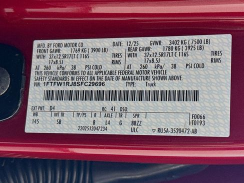 Used 2025 Ford F150 Raptor w/ Equipment Group 803A Raptor R image 27