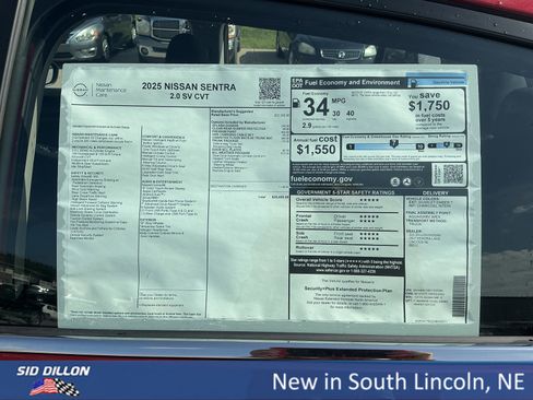 New 2025 Nissan Sentra SV w/ All-Weather Package image 13