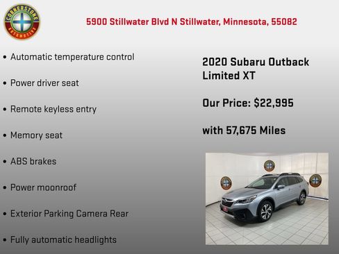 Used 2020 Subaru Outback Limited XT w/ Popular Package #2 AWD/4WD image 15