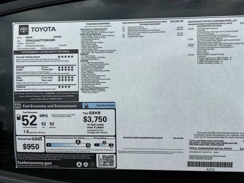 New 2026 Toyota Prius Limited FWD image 19
