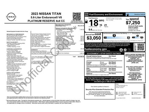Certified 2023 Nissan Titan Platinum Reserve w/ Moonroof Package AWD/4WD image 3
