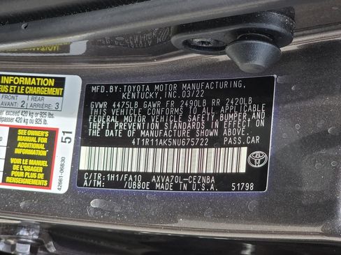 Used 2022 Toyota Camry LE w/ Convenience Package FWD image 29