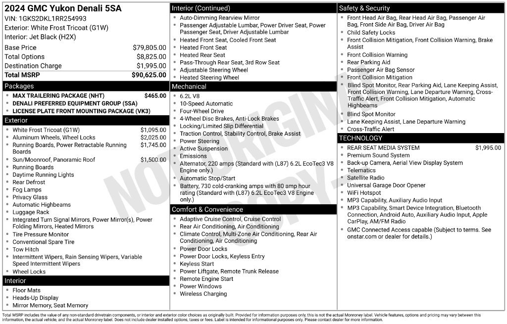 Used 2024 GMC Yukon Denali w/ Max Trailering Package AWD/4WD image 2