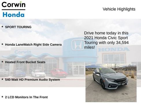 Used 2021 Honda Civic Sport Touring image 6