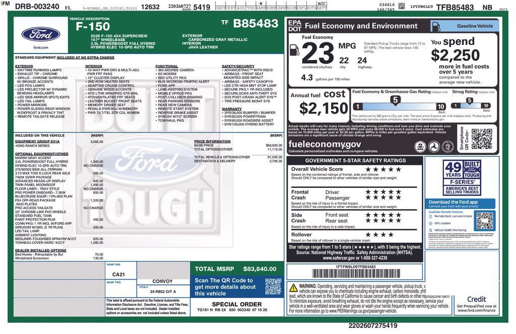 New 2026 Ford F150 King Ranch w/ Equipment Group 601A High AWD/4WD image 8