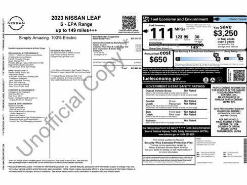 Used 2023 Nissan Leaf S image 2