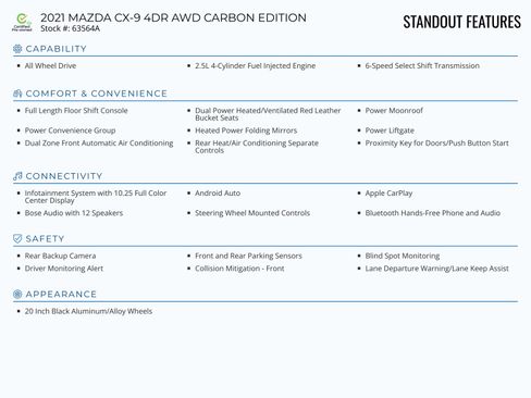 Used 2021 MAZDA CX-9 Carbon Edition image 2