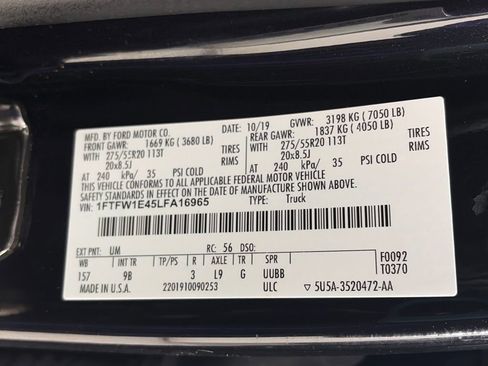 Certified 2020 Ford F150 Platinum w/ Equipment Group 701A Luxury image 9