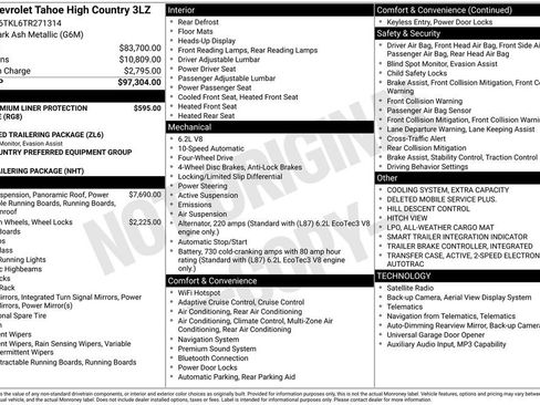 New 2026 Chevrolet Tahoe High Country AWD/4WD image 38