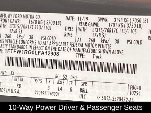 Used 2020 Ford F150 Raptor w/ Equipment Group 802A Luxury image 36