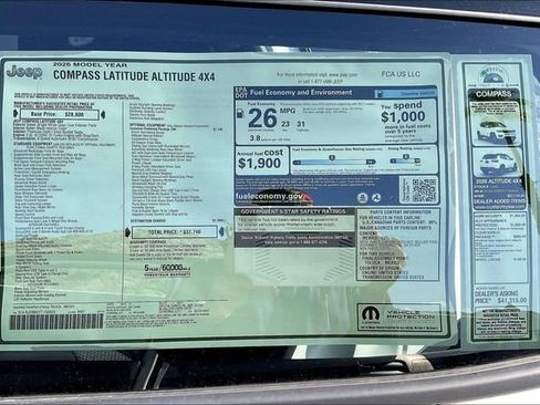 New 2026 Jeep Compass Latitude w/ Quick Order Package 29K image 16