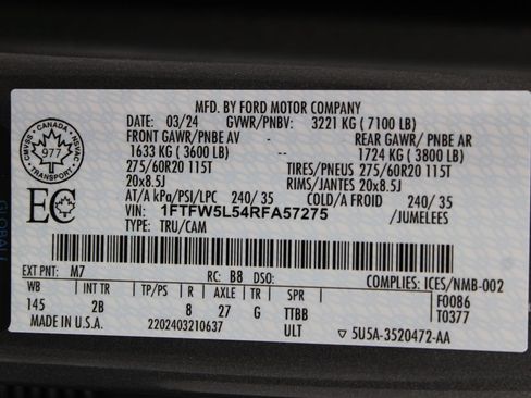 Used 2024 Ford F150 Lariat w/ Equipment Group 502A High AWD/4WD image 78
