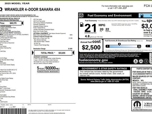 Used 2025 Jeep Wrangler Unlimited Sahara AWD/4WD image 5