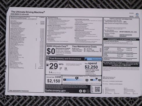 New 2026 BMW X3 xDrive30 w/ Convenience Package image 9