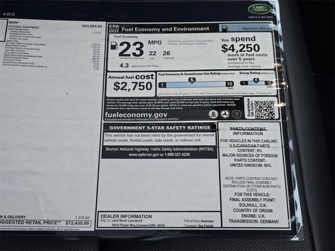 New 2025 Land Rover Range Rover Velar Dynamic SE image 36