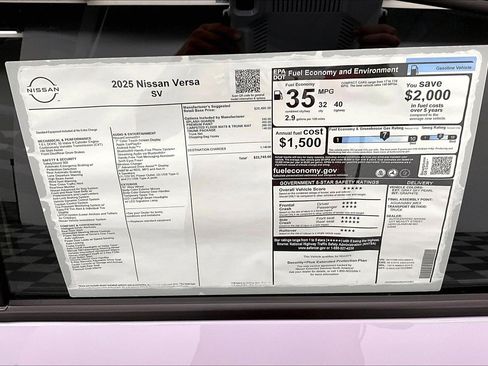 New 2025 Nissan Versa SV w/ Trunk Package image 65