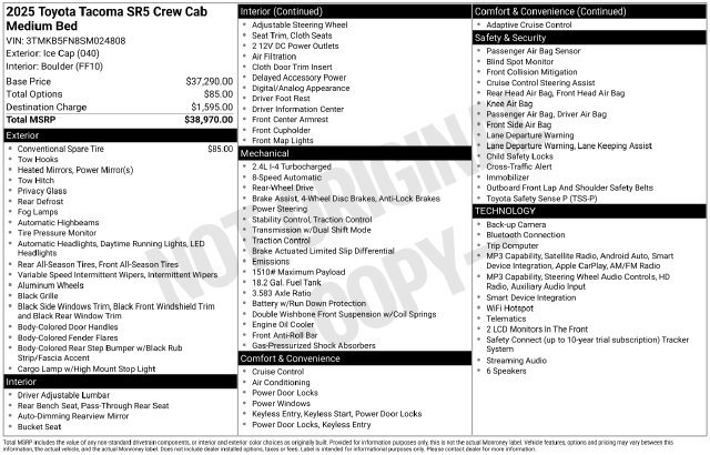 Used 2025 Toyota Tacoma SR5 RWD image 4