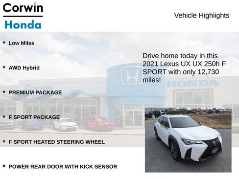 Used 2021 Lexus UX 250h F Sport w/ F Sport Premium Package image 7