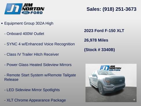 Used 2023 Ford F150 XLT w/ Equipment Group 302A High AWD/4WD image 8