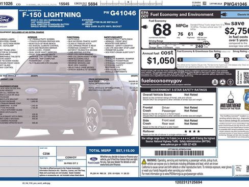 Used 2023 Ford F150 Lightning Pro w/ Tow Technology Package AWD/4WD image 30