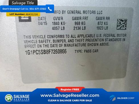 Used 2015 Chevrolet Cruze LT FWD image 16