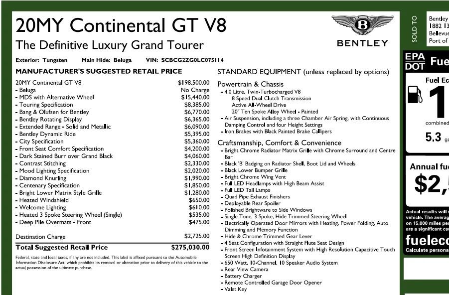 Used 2020 Bentley Continental GT AWD/4WD image 7