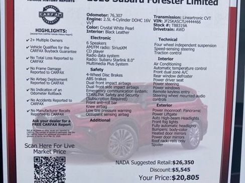 Used 2020 Subaru Forester Limited image 44
