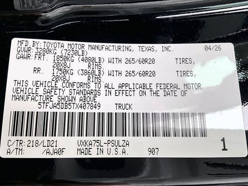 New 2026 Toyota Tundra Limited AWD/4WD image 21