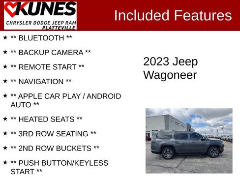 Used 2023 Jeep Wagoneer Series II w/ Flexible Seating Group AWD/4WD image 2