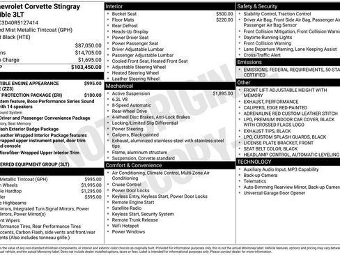 New 2024 Chevrolet Corvette Stingray Premium Conv image 18