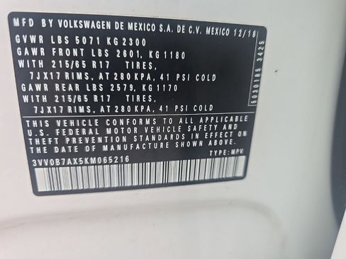 Used 2019 Volkswagen Tiguan S w/ Driver Assistance Package image 19