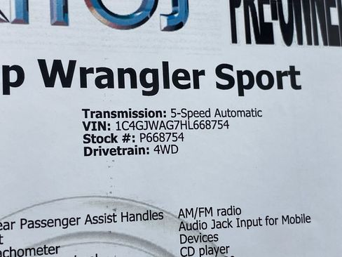 Used 2017 Jeep Wrangler Sport AWD/4WD image 35