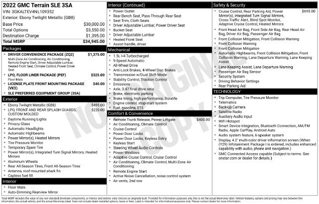 Used 2022 GMC Terrain SLE w/ Driver Convenience Package AWD/4WD image 5