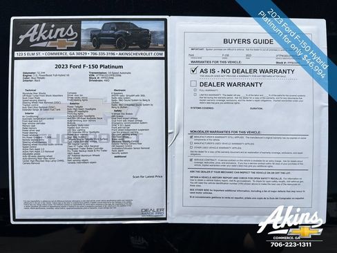 Used 2023 Ford F150 Platinum w/ Equipment Group 701A High AWD/4WD image 13