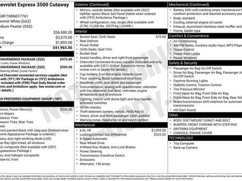 New 2024 Chevrolet Express 3500 w/ Power Convenience Package image 3