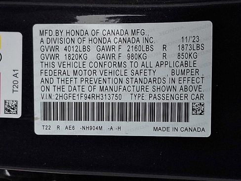 Certified 2024 Honda Civic Touring image 28