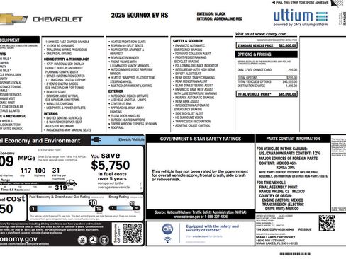 Used 2025 Chevrolet Equinox EV RS FWD image 5