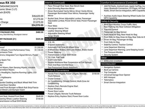 Used 2021 Lexus RX 350 AWD w/ Premium Package image 26