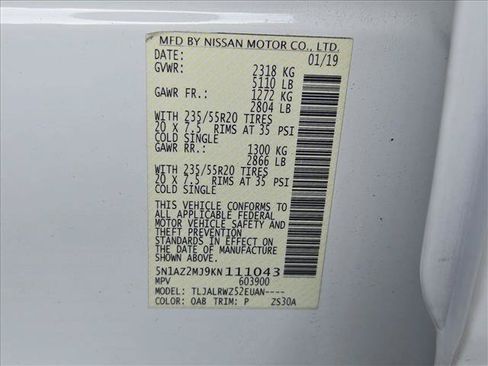 Used 2019 Nissan Murano SL w/ Cargo Package FWD image 15