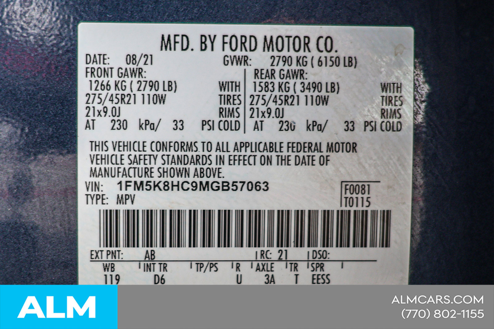 Used 2021 Ford Explorer Platinum w/ Equipment Group 601A AWD/4WD image 47