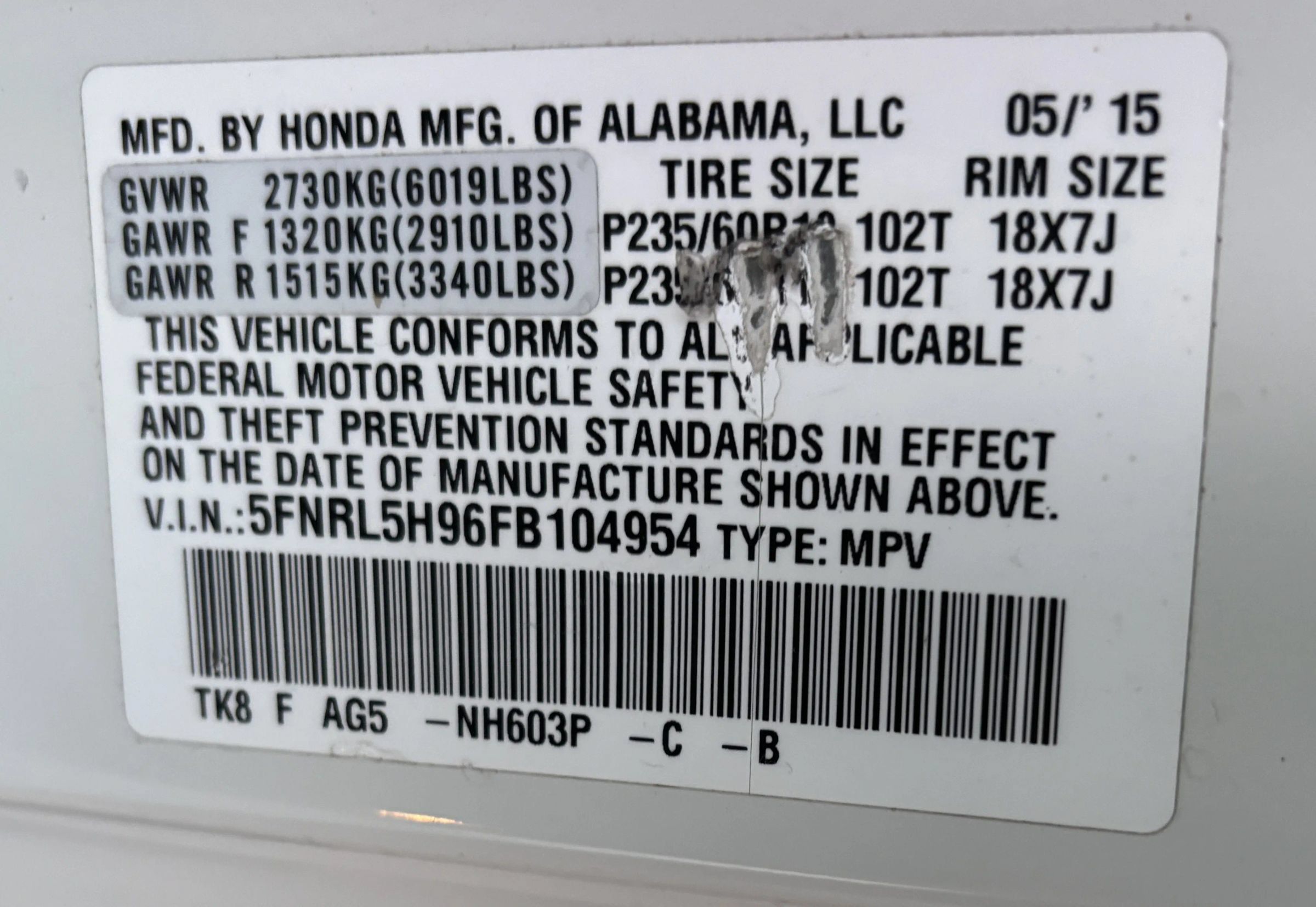Used 2015 Honda Odyssey Touring image 15