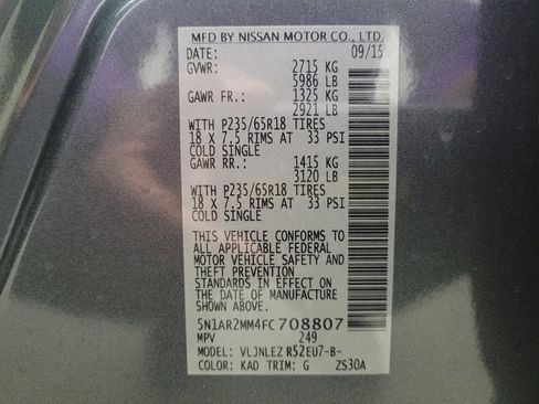 Used 2015 Nissan Pathfinder SV w/ Cargo Package image 33